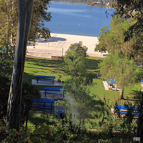 Photograph looking down on Lake Mission Viejo, California