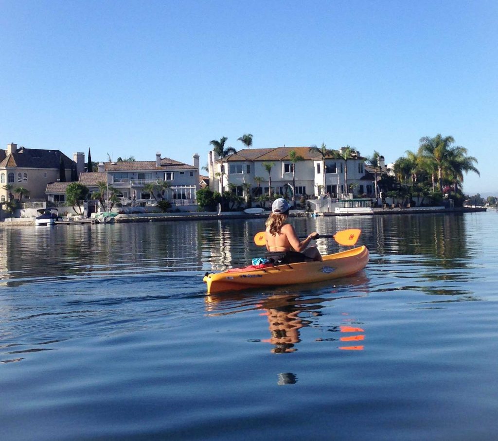 girl kayaking on Lake Mission Viejo